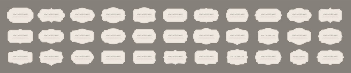 Big set of vintage Ornamental frames. Vintage labels. Sticker. Retro badge elements. Vector illustration.