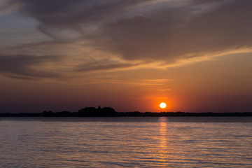 sunset over the river