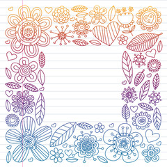 Flowers vector pattern. Background for wedding design, coloring page, book.