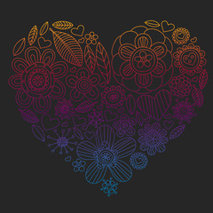 Flowers vector pattern. Background for wedding design, coloring page, book.