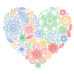 Flowers vector pattern. Background for wedding design, coloring page, book.