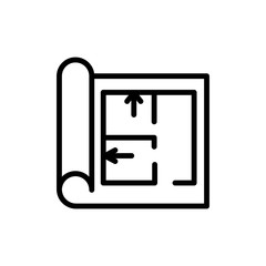 Paper drawing apartment icon. Simple line, outline vector elements of architecture icons for ui and ux, website or mobile application