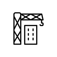 Crane building icon. Simple line, outline vector elements of architecture icons for ui and ux, website or mobile application