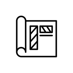 Paper drawing icon. Simple line, outline vector elements of architecture icons for ui and ux, website or mobile application