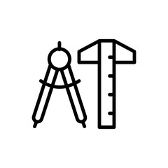 Dividers calipers icon. Simple line, outline vector elements of architecture icons for ui and ux, website or mobile application