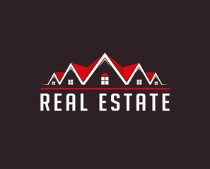 minimal real estate logo template - vector illustration