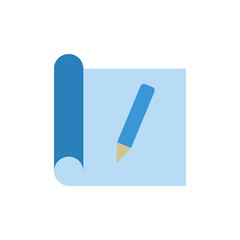 Paper pencil icon. Simple color vector elements of architecture icons for ui and ux, website or mobile application