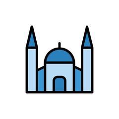 Mosque architecture building icon. Simple color with outline vector elements of architecture icons for ui and ux, website or mobile application