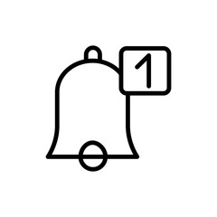 Calendar bell notification icon. Simple line, outline vector elements of almanac icons for ui and ux, website or mobile application