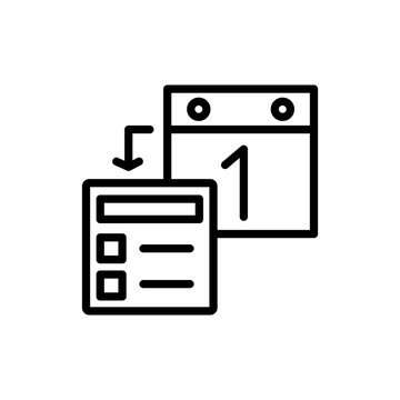 recommend clip art: Calendar plan icon. Simple line, outline vector elements of almanac icons for ui and ux, website or mobile application