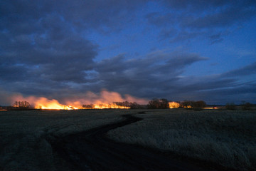 sunset on the road