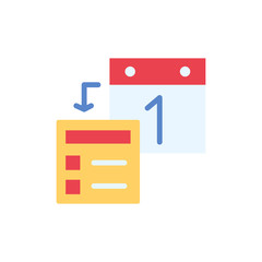 Calendar plan icon. Simple color vector elements of almanac icons for ui and ux, website or mobile application