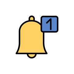 Calendar bell notification icon. Simple color with outline vector elements of almanac icons for ui and ux, website or mobile application