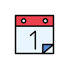 Calendar dates icon. Simple color with outline vector elements of almanac icons for ui and ux, website or mobile application