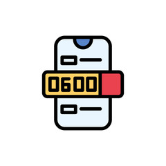 Calendar smartphone clock icon. Simple color with outline vector elements of almanac icons for ui and ux, website or mobile application