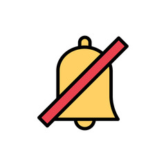 Bell notification prohibit icon. Simple color with outline vector elements of almanac icons for ui and ux, website or mobile application