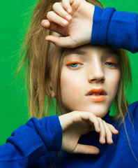 Portrait little fashion kid. Children's fashion concept.