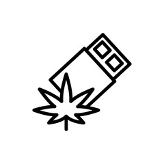 Marijuana chocolate icon. Simple line, outline vector elements of herbal drugs icons for ui and ux, website or mobile application