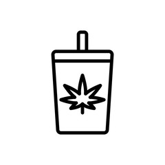 Marijuana soda icon. Simple line, outline vector elements of herbal drugs icons for ui and ux, website or mobile application