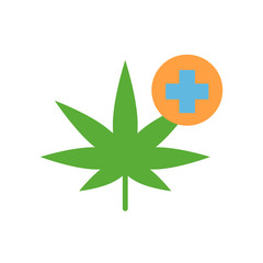 Marijuana medicine icon. Simple color vector elements of herbal drugs icons for ui and ux, website or mobile application
