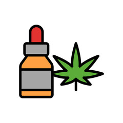 Marijuana cannabis oil icon. Simple color with outline vector elements of herbal drugs icons for ui and ux, website or mobile application