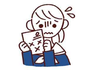 テストで低い赤点をとる女の子