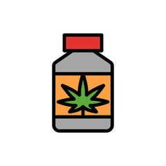 Marijuana bottle icon. Simple color with outline vector elements of herbal drugs icons for ui and ux, website or mobile application