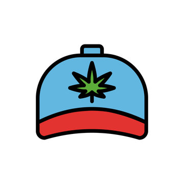Marijuana cap icon. Simple color with outline vector elements of herbal drugs icons for ui and ux, website or mobile application