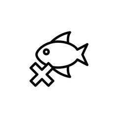 No fish icon. Simple line, outline vector elements of vegetarian food icons for ui and ux, website or mobile application