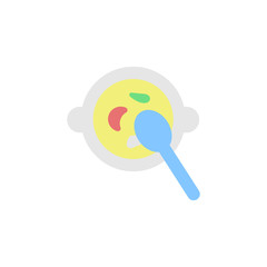Fruit salad plate spoon icon. Simple color vector elements of vegetarian food icons for ui and ux, website or mobile application