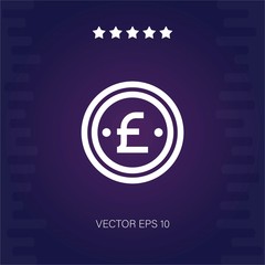pound sterling vector icon modern illustration