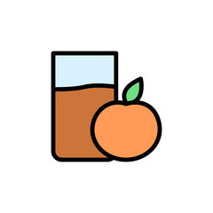 Orange juice glass icon. Simple color with outline vector elements of vegetarian food icons for ui and ux, website or mobile application