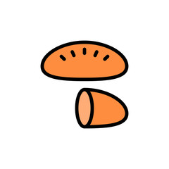 Sweet potato icon. Simple color with outline vector elements of vegetarian food icons for ui and ux, website or mobile application