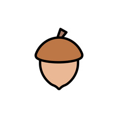 Nut acorn icon. Simple color with outline vector elements of vegetarian food icons for ui and ux, website or mobile application