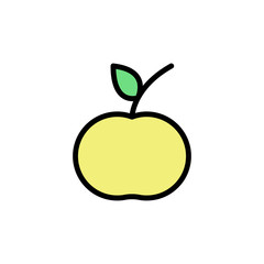 Apple icon. Simple color with outline vector elements of vegetarian food icons for ui and ux, website or mobile application