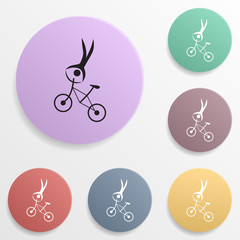 Naklejka premium Extreme cycling badge color set icon. Simple glyph, flat vector of sport icons for ui and ux, website or mobile application
