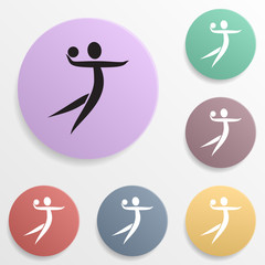 Volleyball badge color set icon. Simple glyph, flat vector of sport icons for ui and ux, website or mobile application