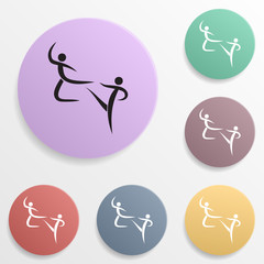 Hand-to-hand fight badge color set icon. Simple glyph, flat vector of sport icons for ui and ux, website or mobile application