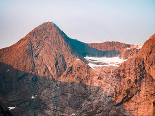 Alaskan mountain sunset