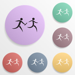 Relay race badge color set icon. Simple glyph, flat vector of sport icons for ui and ux, website or mobile application