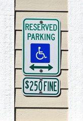 Disabled Parking Sign on Building