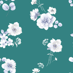 Watercolor flowers illustration