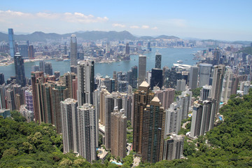 香港_ビクトリアピークの風景（パノラマ）