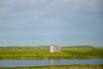 Farmland and highway scenes along the highways of Eastern Alberta Canada