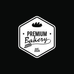 simple premium bakery logo badge template. organic bread shop vector and label design inspiration
