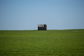 Fototapeta na wymiar Farmland and highway scenes along the highways of Eastern Alberta Canada