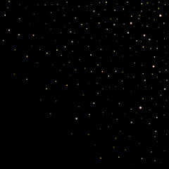 Gold Glitter Stars. Luxury Shiny Confetti.