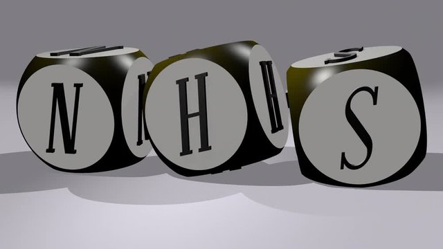NHS video footage of bouncing letters - animation of 3D illustration