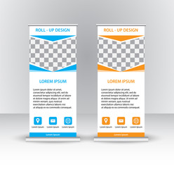 Vector design roll up Banner background or header templates.
