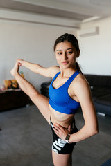 Fototapeta na wymiar Young Woman Doing Yoga Pose Exercise Healthy Lifestyle